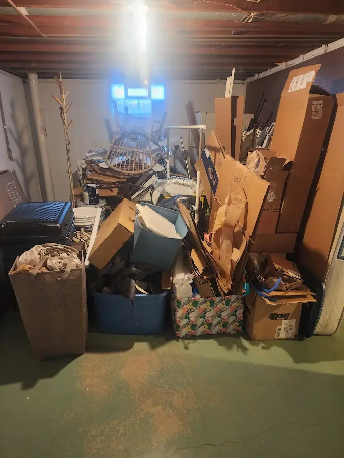 Roll-off dumpster container at job site for Roll Off Dumpster Rental in Verona